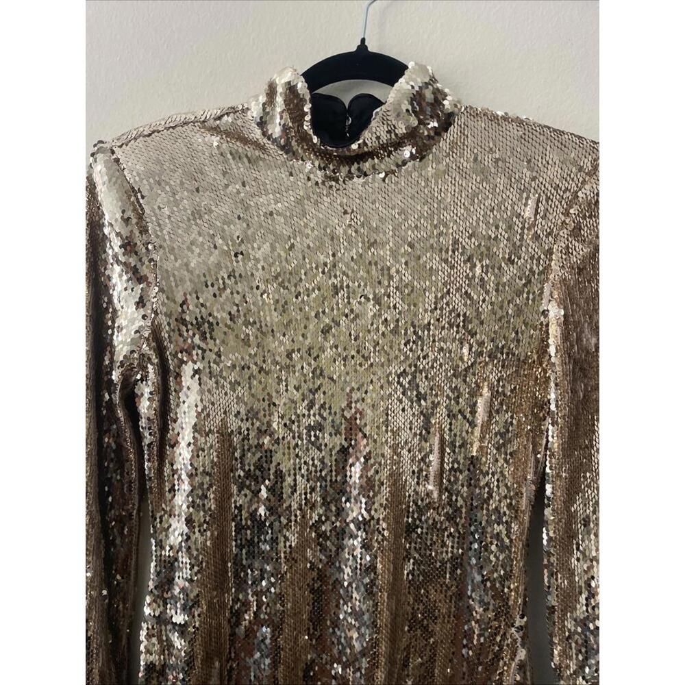 NWT Revolve Marit Mini Sequin Dress Champagne Silver L'Academie Party Holiday S - Picture 11 of 12